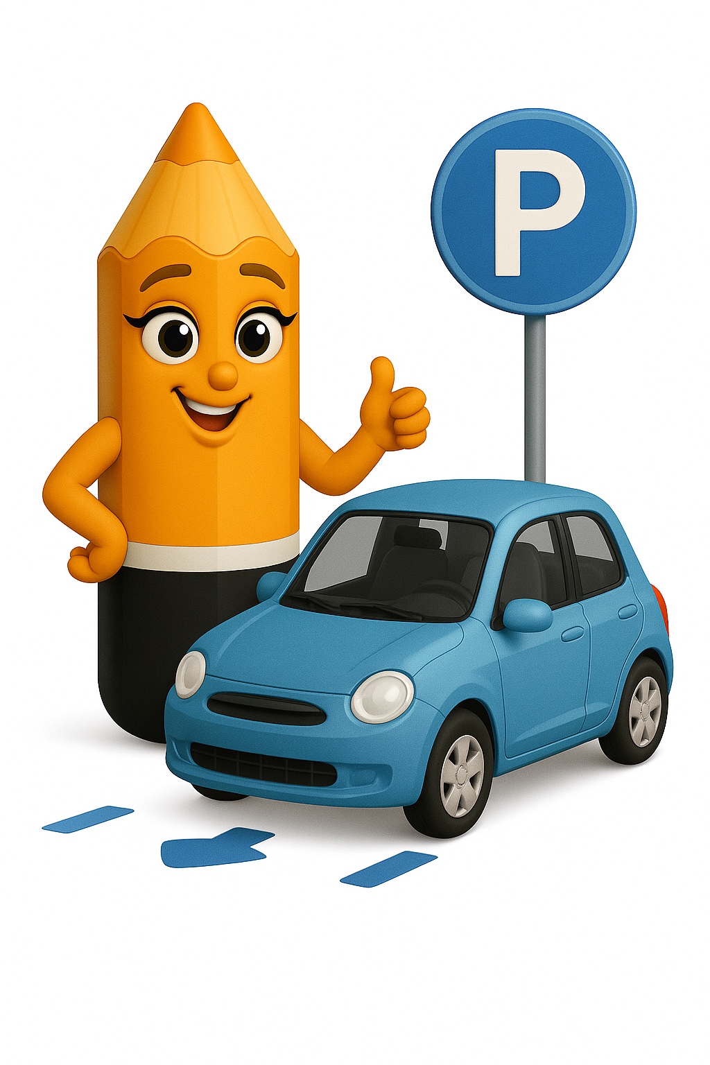 Kredka przy samochodzie - parking przy Credce